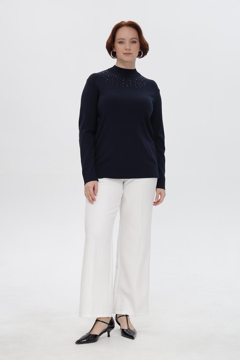 Пуловер Barbara Lebek с камнями