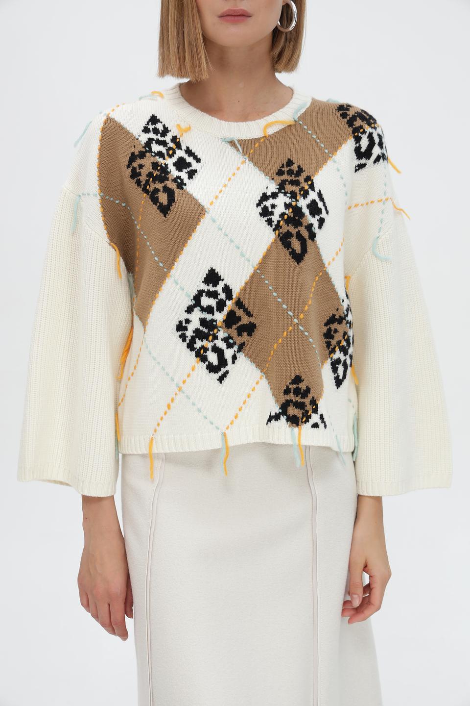 Пуловер Marc Cain Sports с ромбами