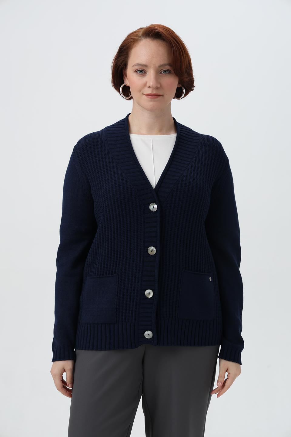 Жакет Gollehaug вязаный, тёмно-синий