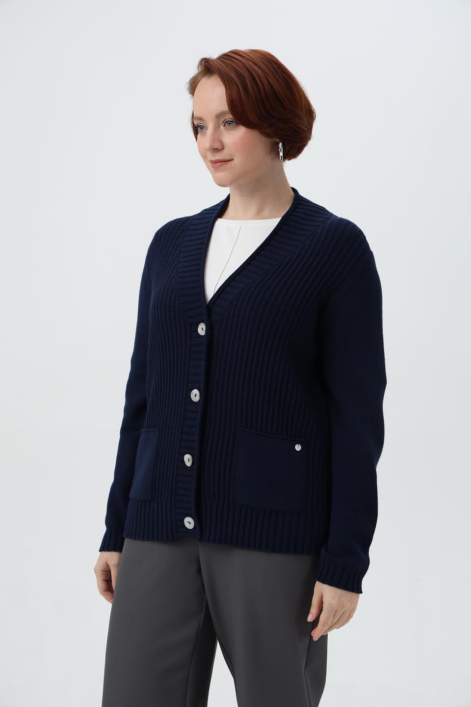 Жакет Gollehaug вязаный, тёмно-синий