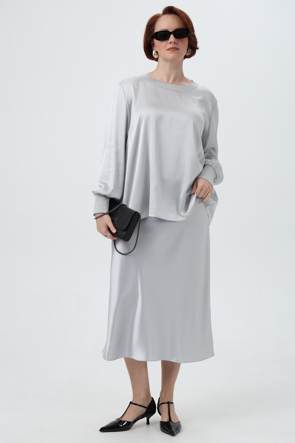 Юбка Herzens Angelegenheit атласная серая