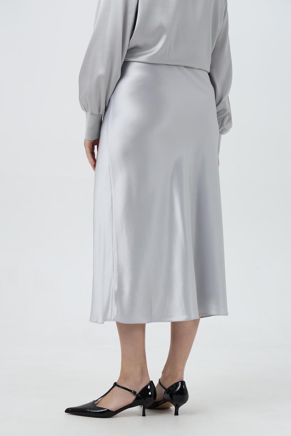 Юбка Herzens Angelegenheit атласная серая