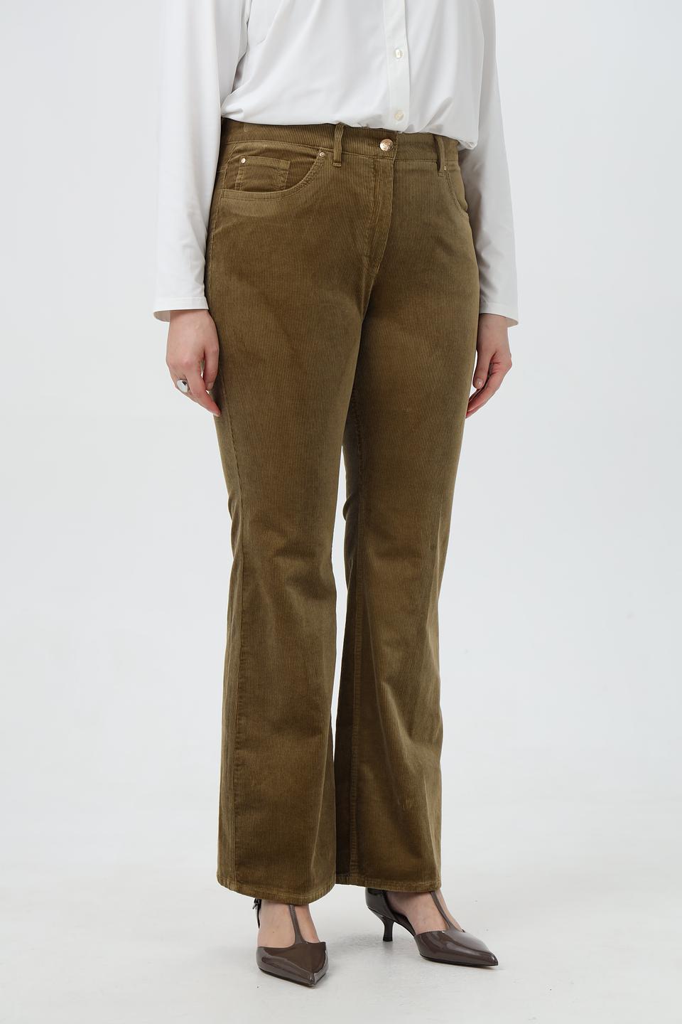 Джинсы клеш ZRS оливковые