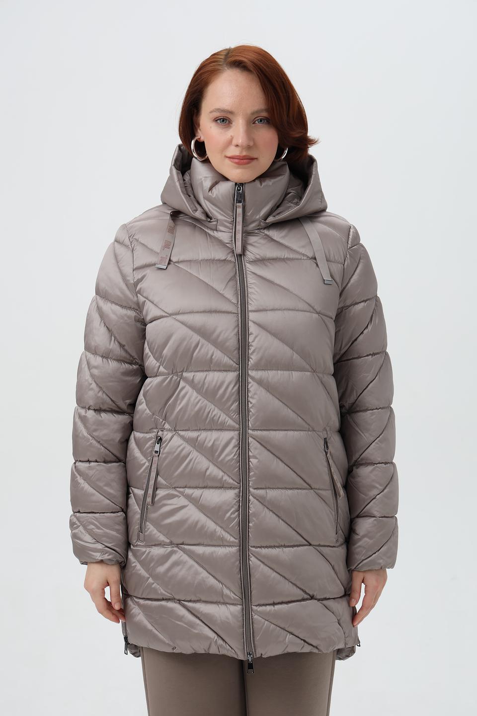 Пальто стеганое Lebek серое