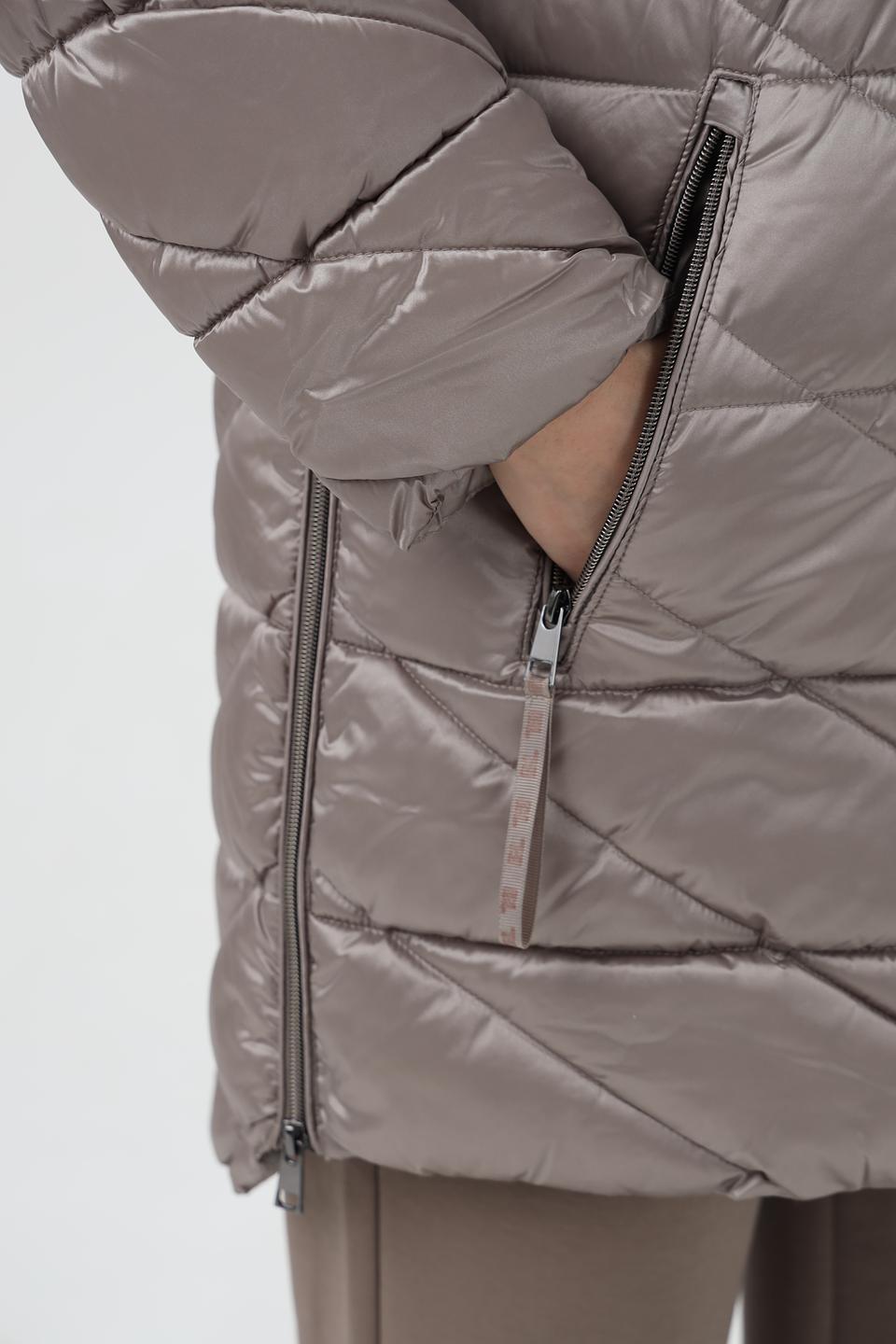 Пальто стеганое Lebek серое