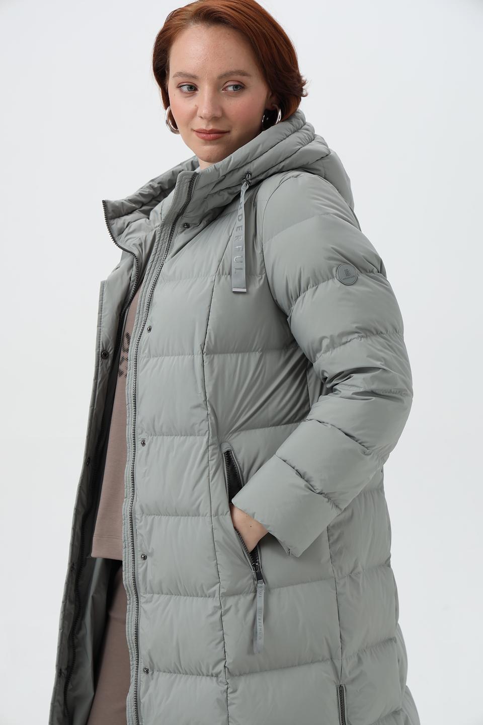 Пальто Lebek стеганое серое