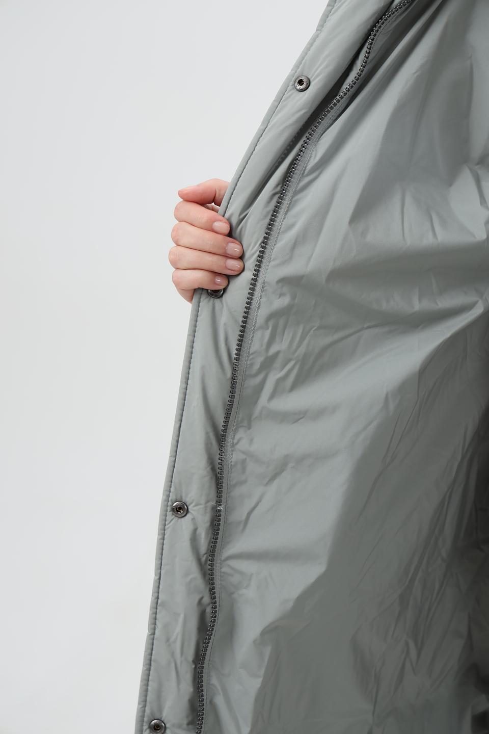 Пальто Lebek стеганое серое