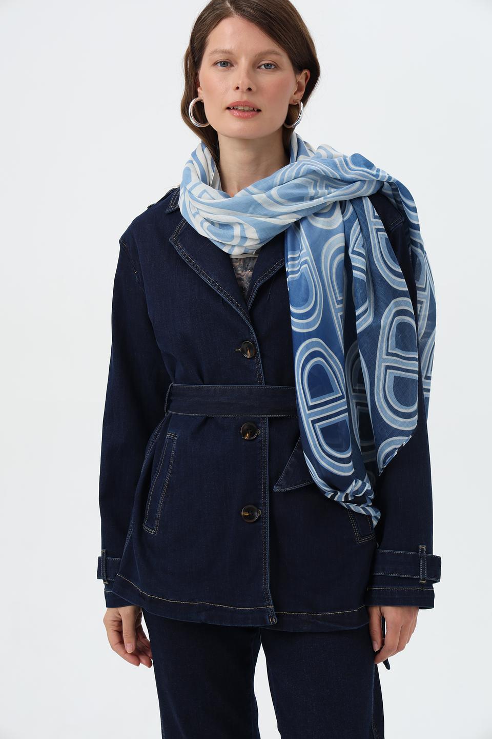 Шарф Rabe collection с узором голубой