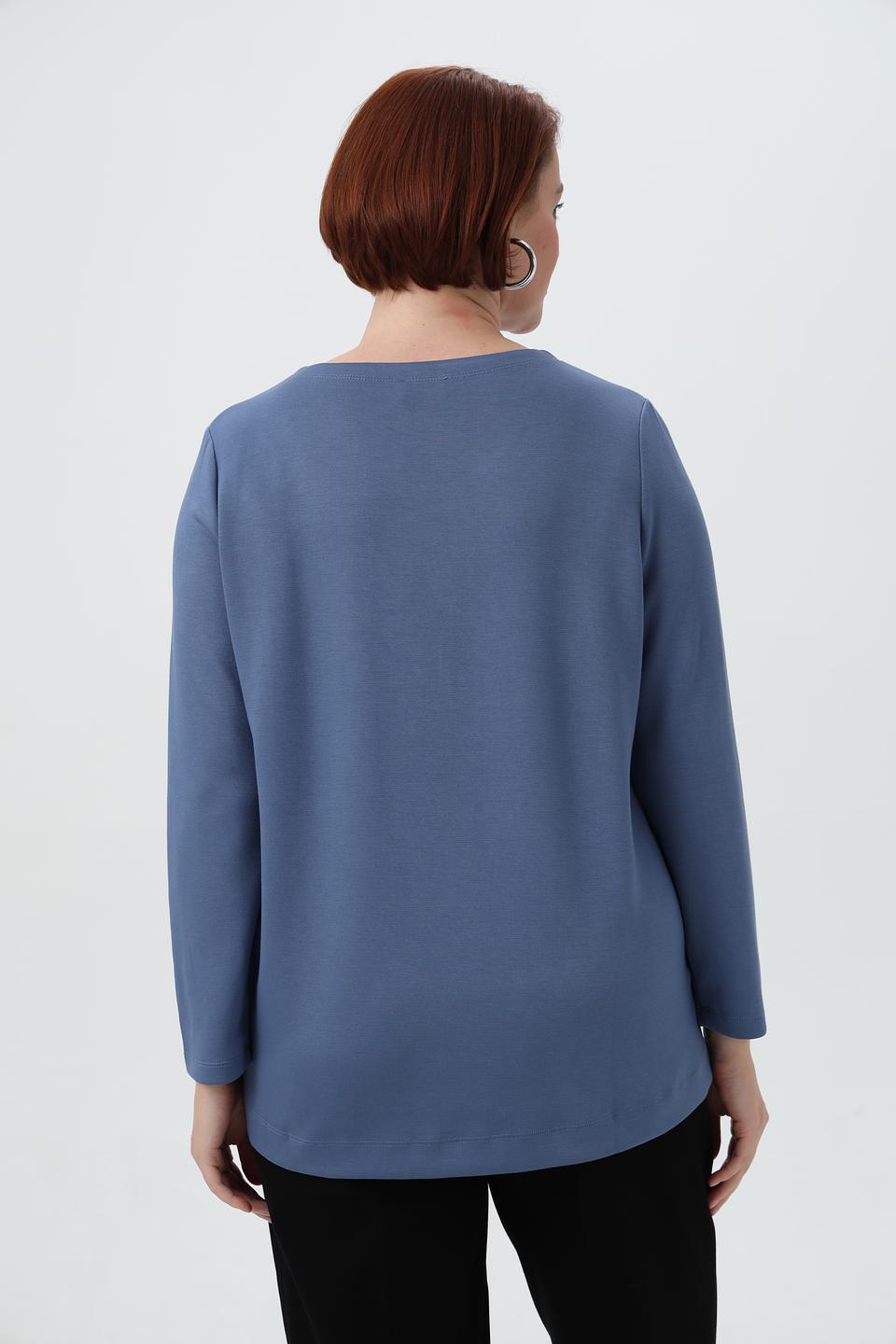 Пуловер Via Appia DUE голубой с надписью