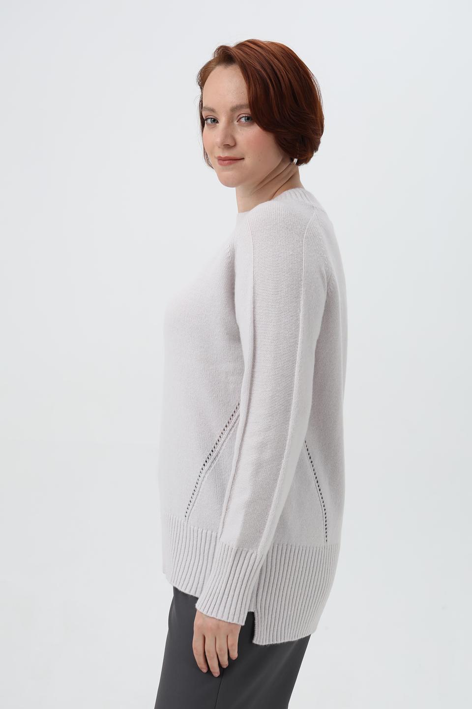 Пуловер Lebek с ажурной вставкой