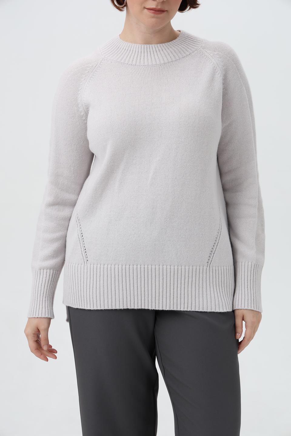 Пуловер Lebek с ажурной вставкой