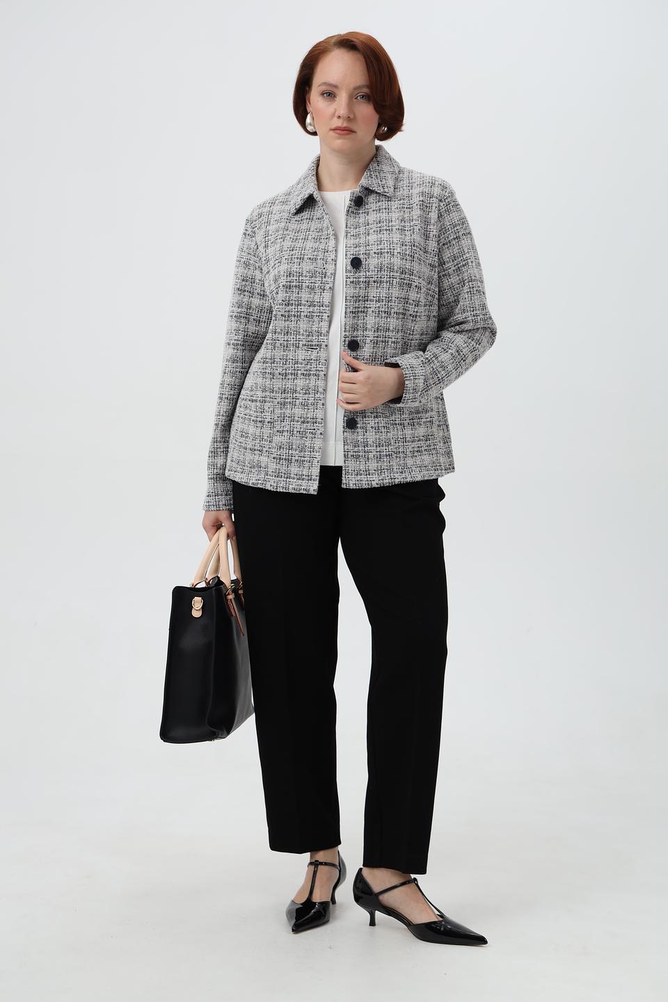 Жакет Lebek в клетку серый