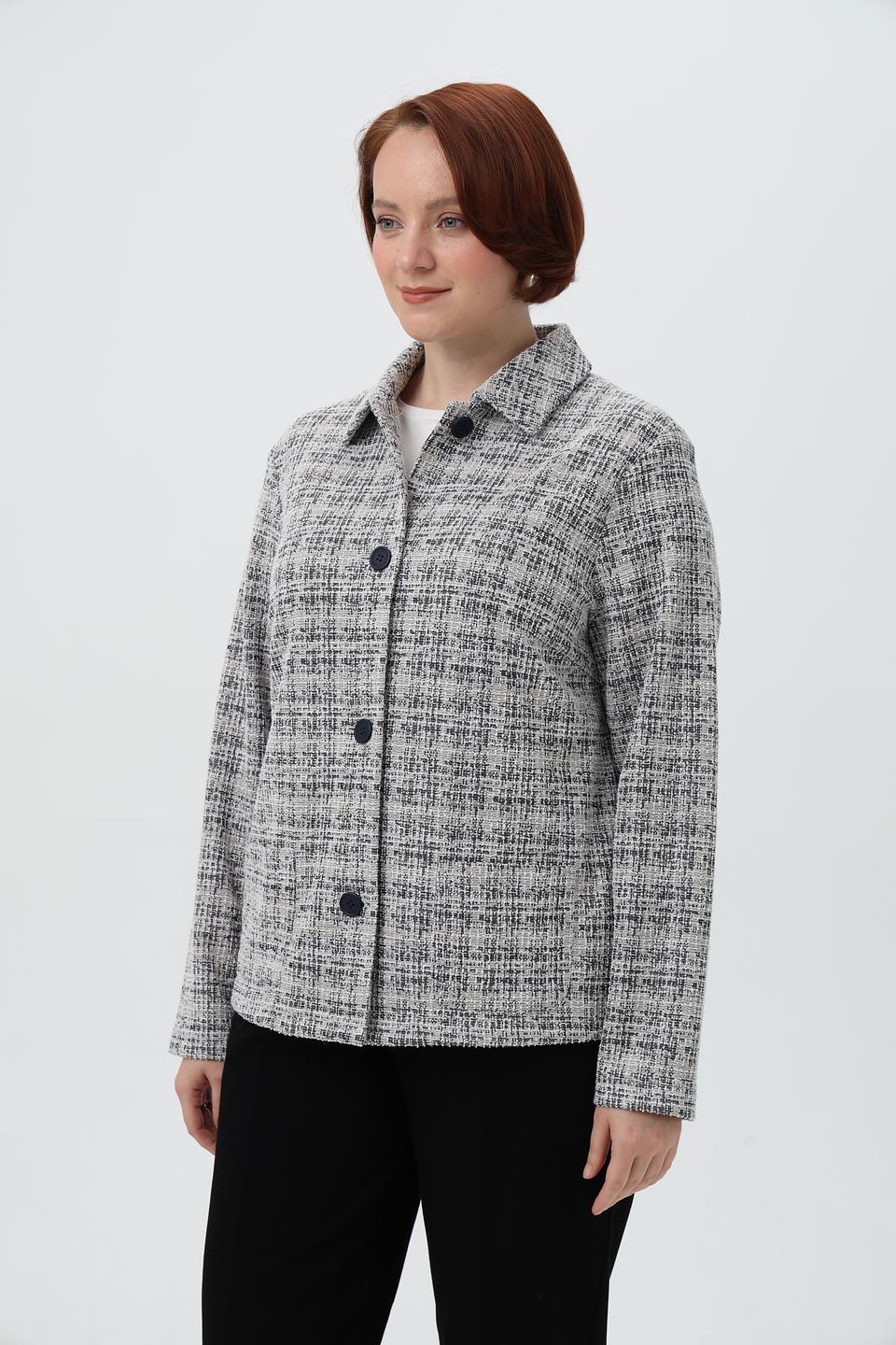 Жакет Lebek в клетку серый
