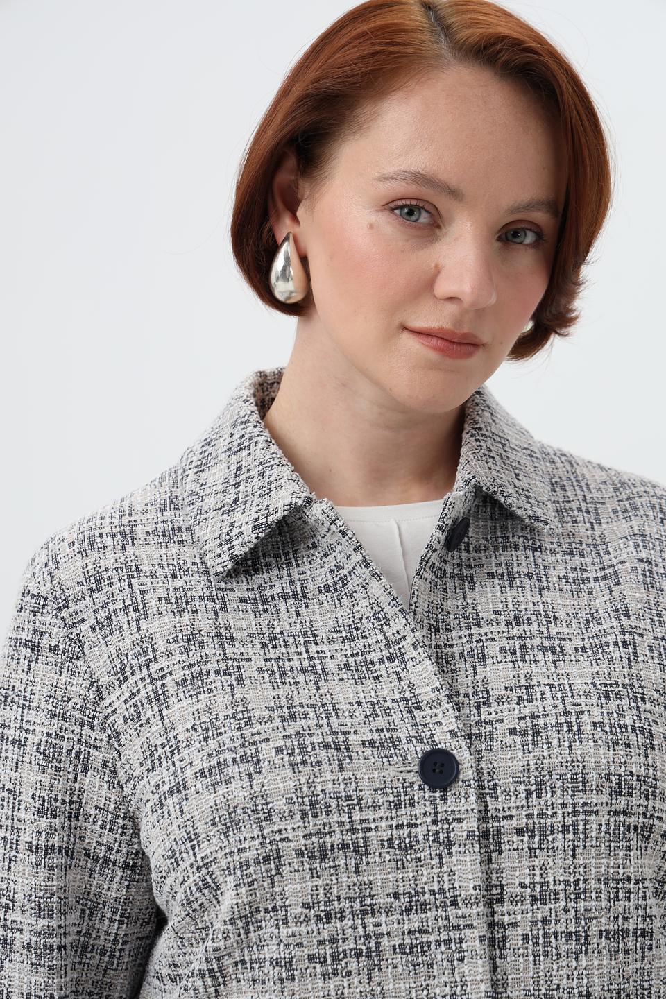 Жакет Lebek в клетку серый