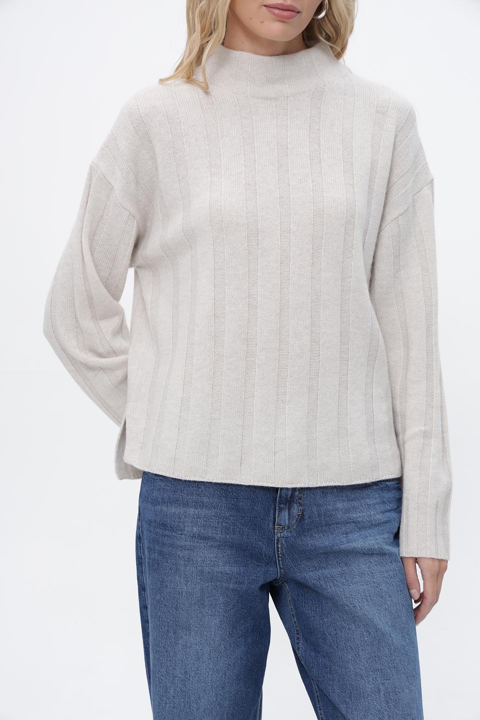 Пуловер Marc Cain с косами бежевый