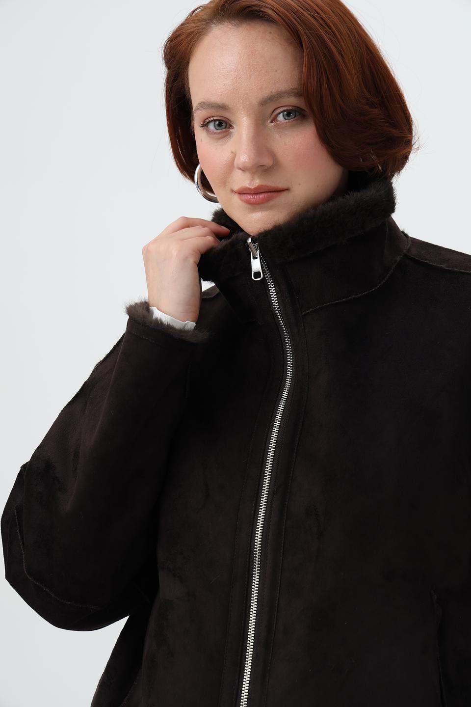 Шуба Cinque из искусственного меха коричневый