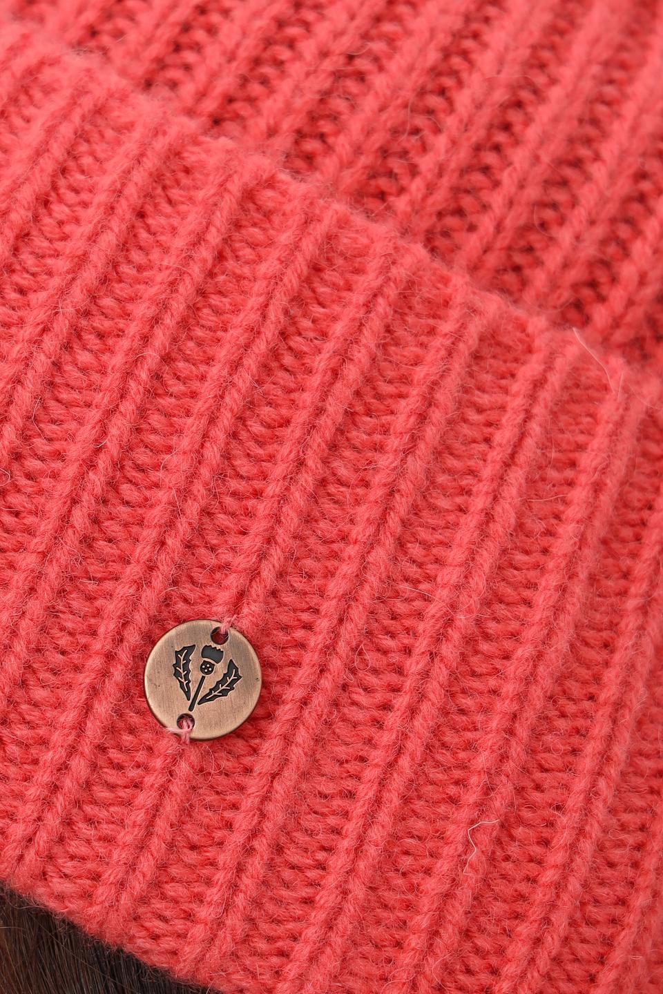 Шапка Fraas вязаная коралловая