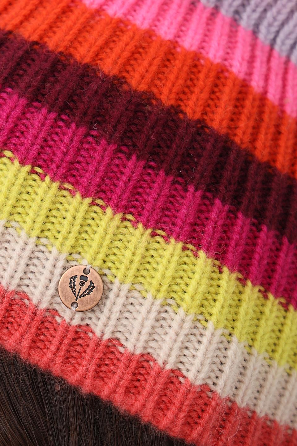 Шапка Fraas разноцветная в полоску