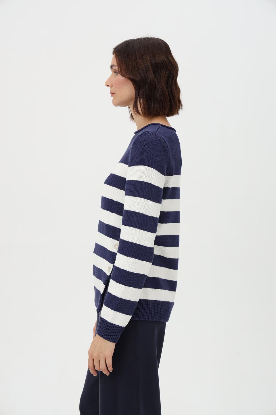 Пуловер Oui в полоску