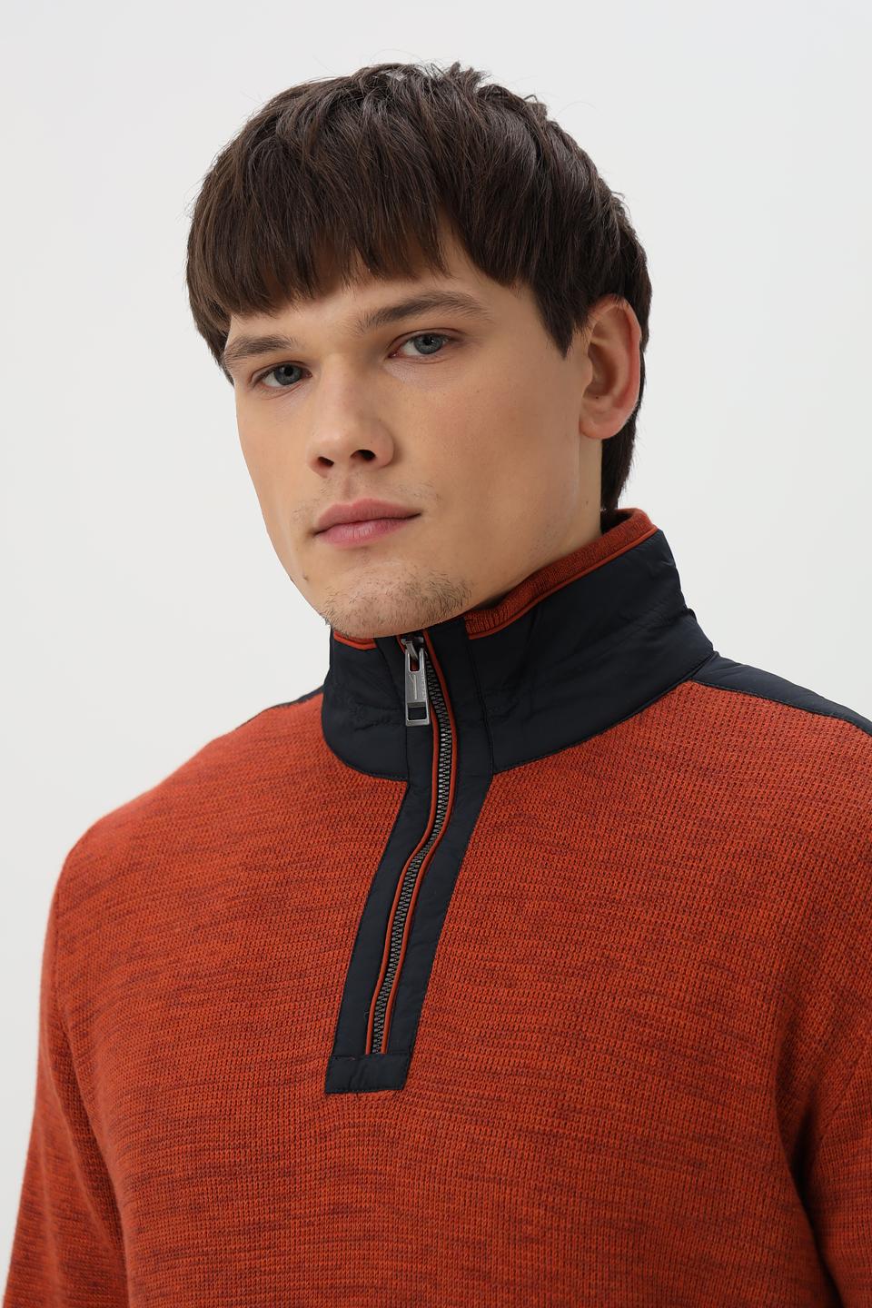 Джемпер Casa Moda с молнией терракотовый