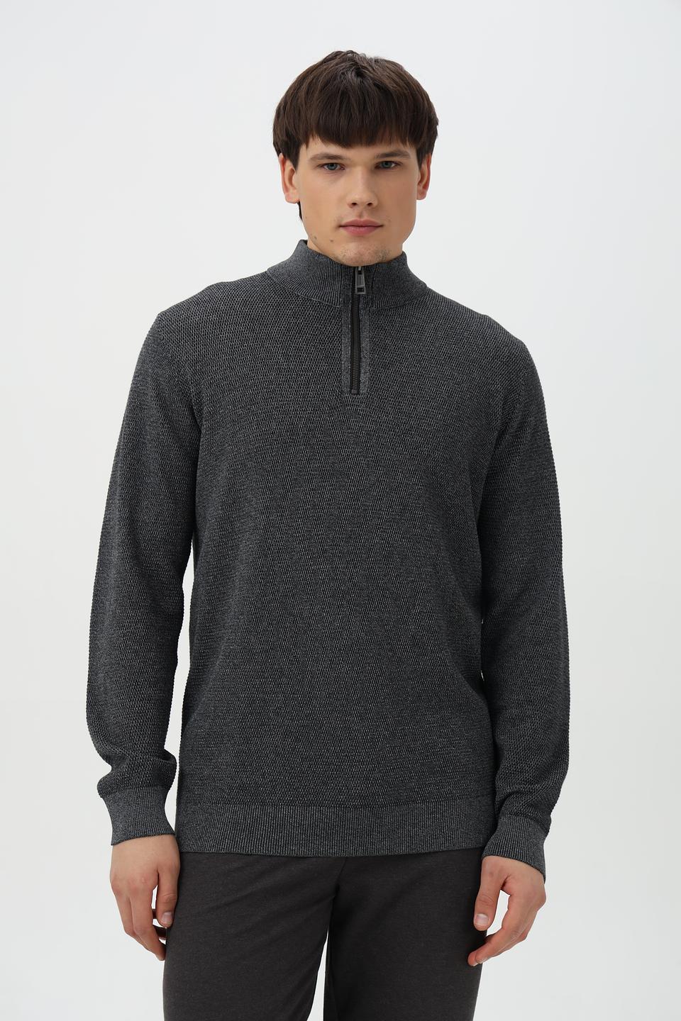 Джемпер Casa Moda с молнией серый