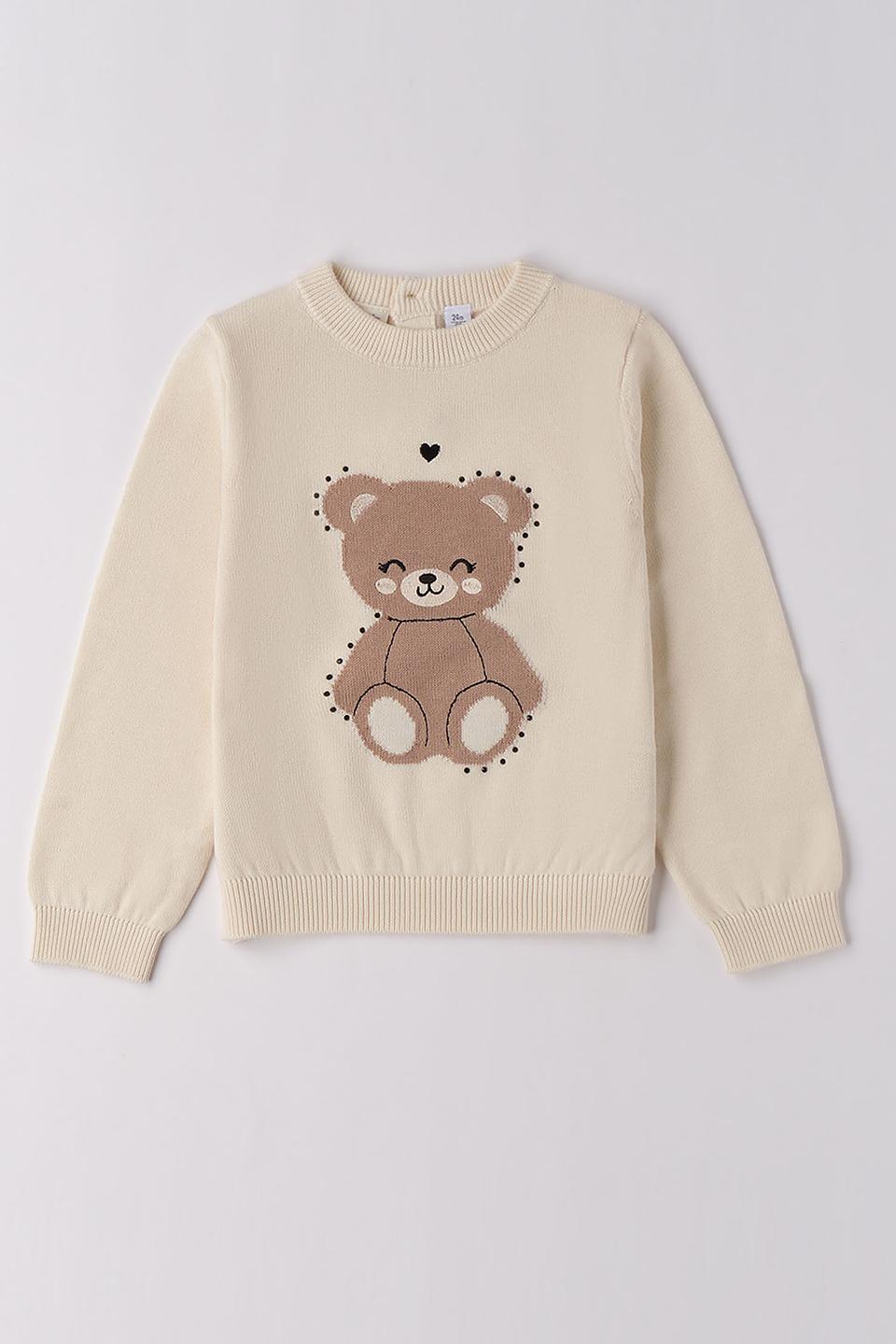 Джемпер Sarabanda с медведем кремовый