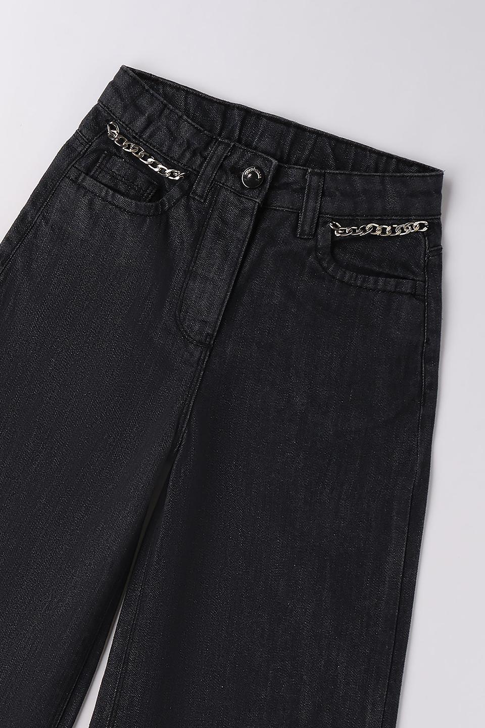 Джинсы Sarabanda дев. с цепью серые