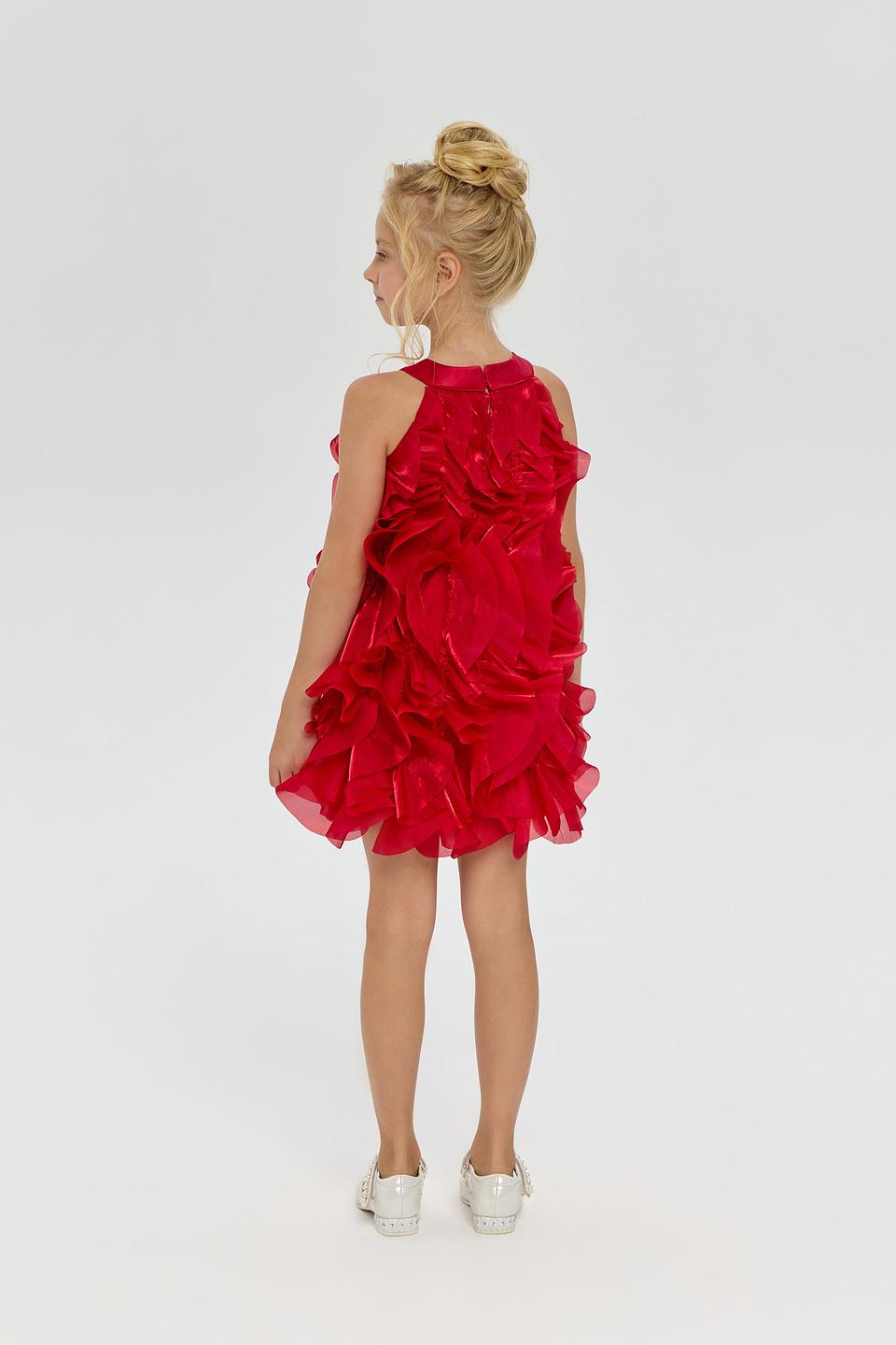 Платье Choupette дев. с оборками красное