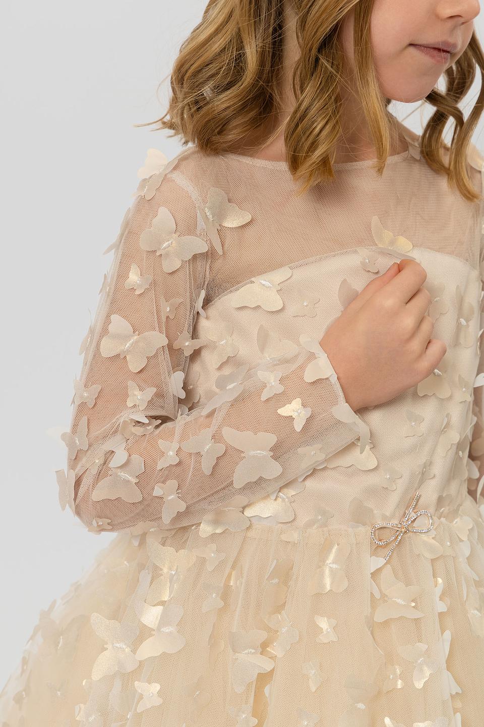 Платье Choupette с бабочками бежевое