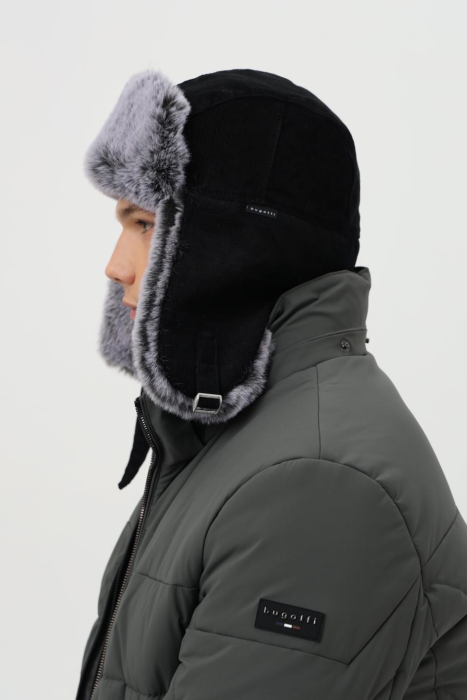 Шапка-ушанка Bugatti ACC чёрная