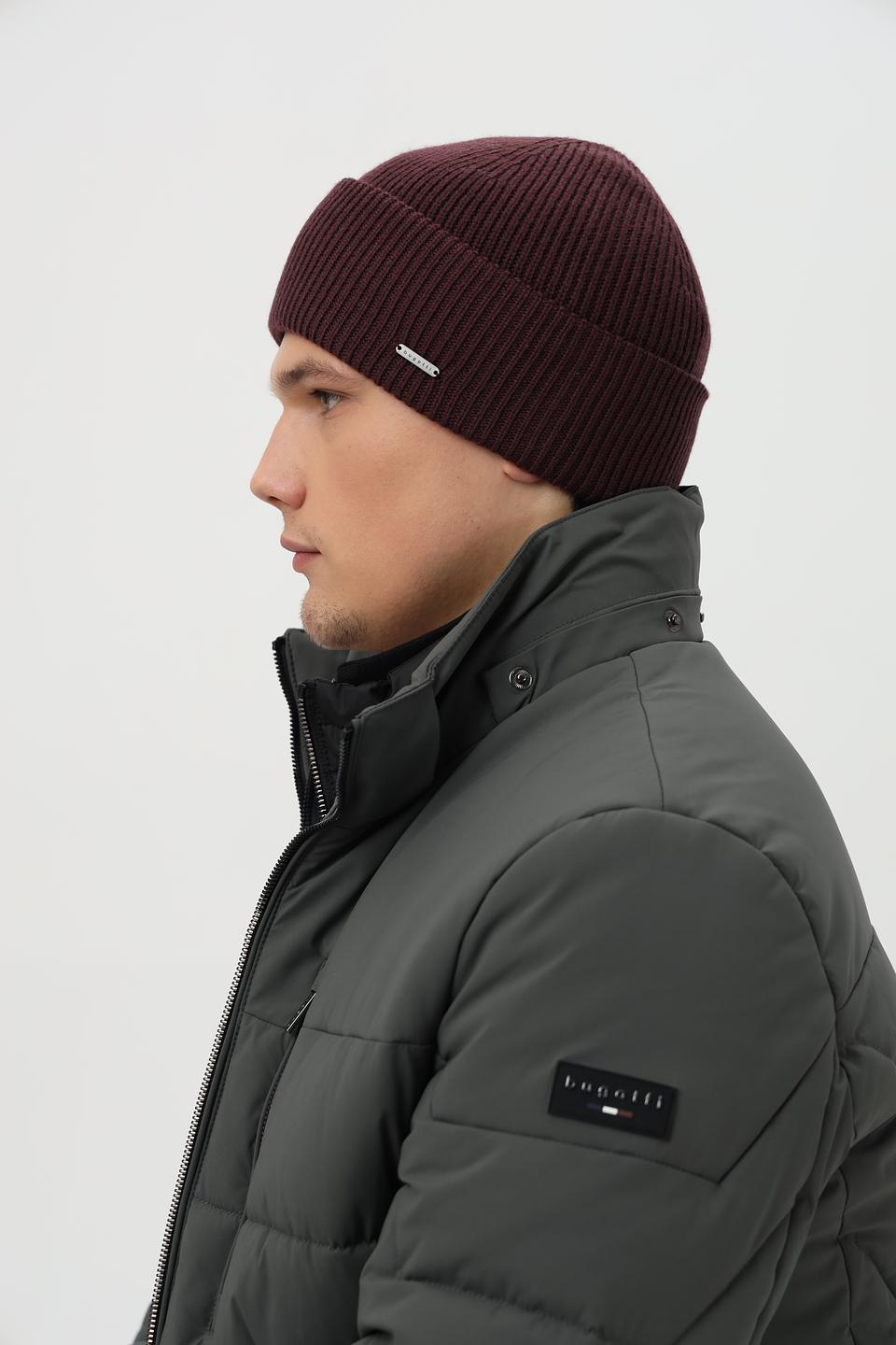 Шапка Bugatti вязаная бордовая