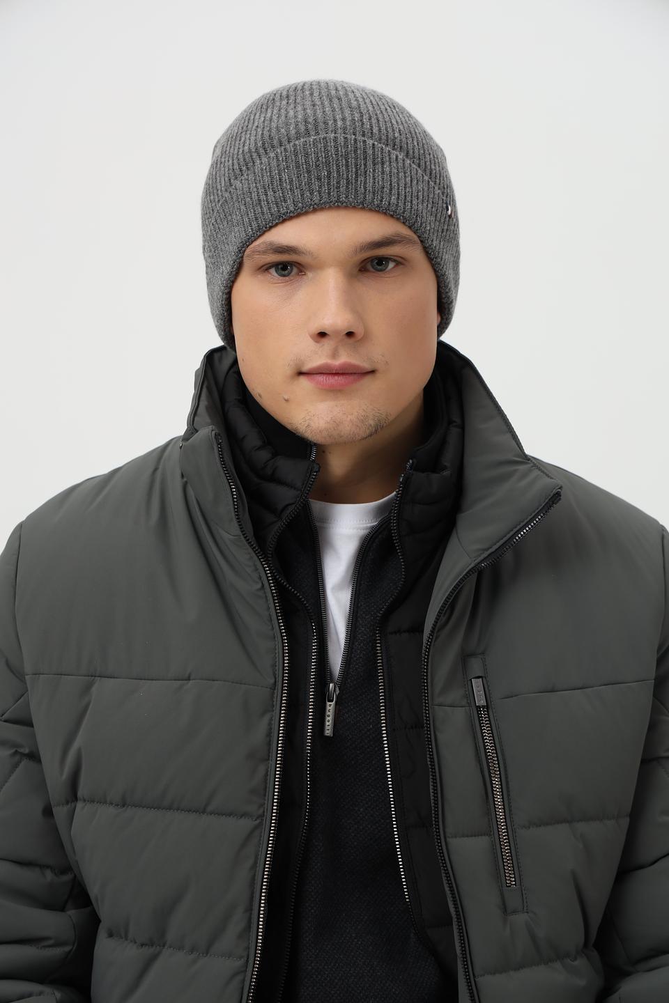 Шапка Bugatti вязаная серая