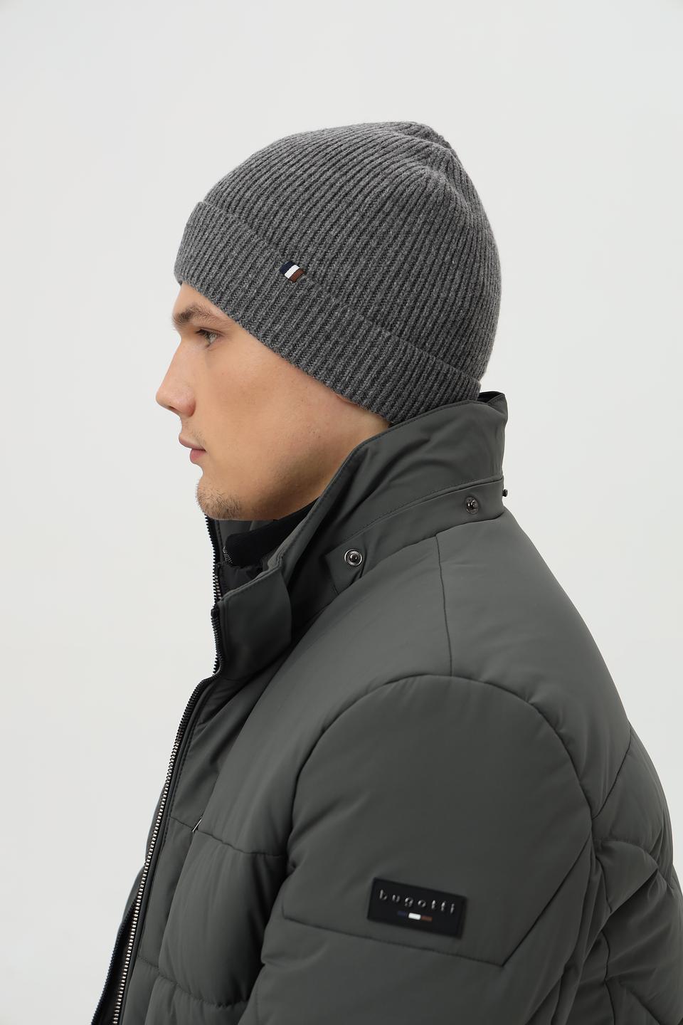 Шапка Bugatti вязаная серая