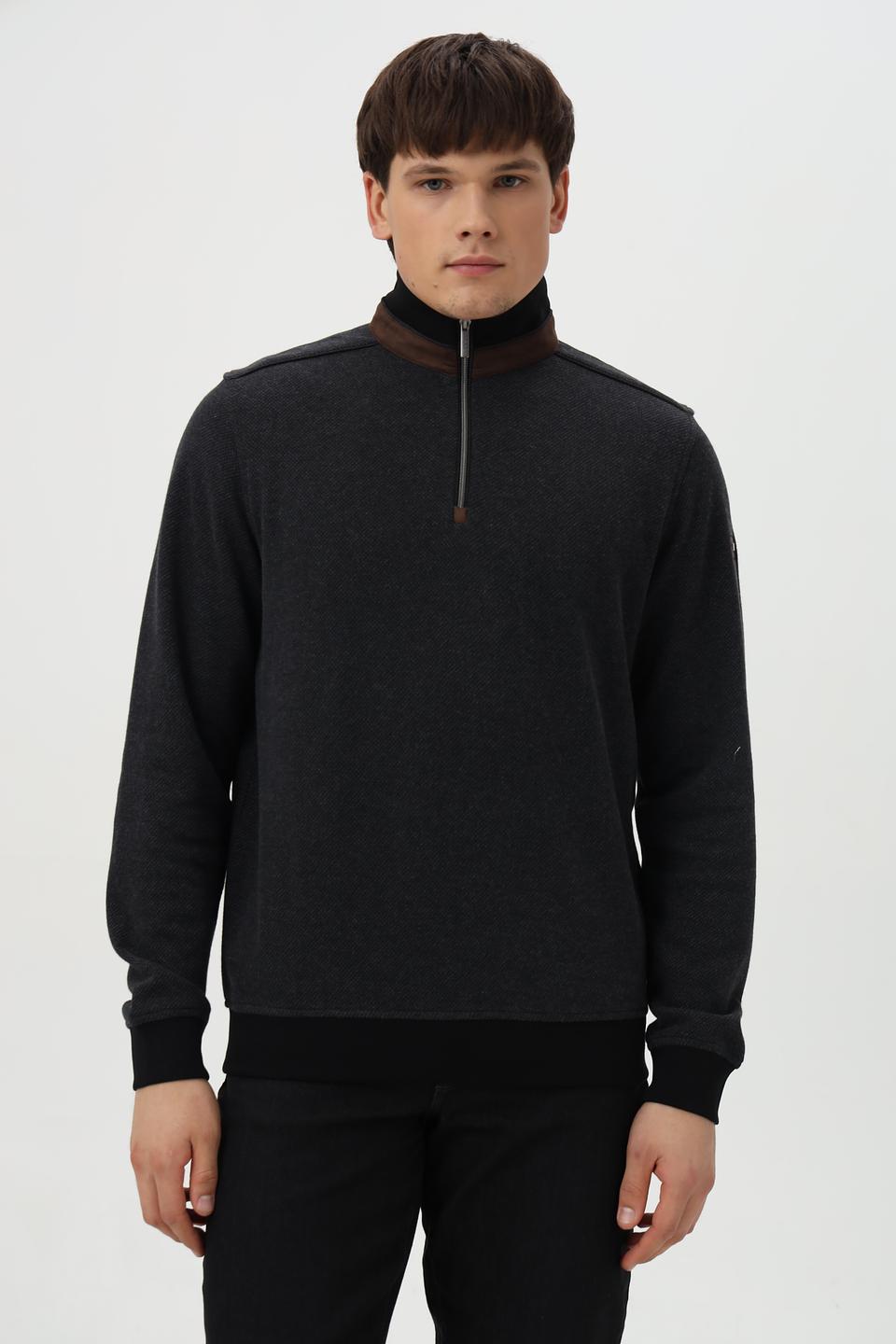 Джемпер Bugatti с молнией серый