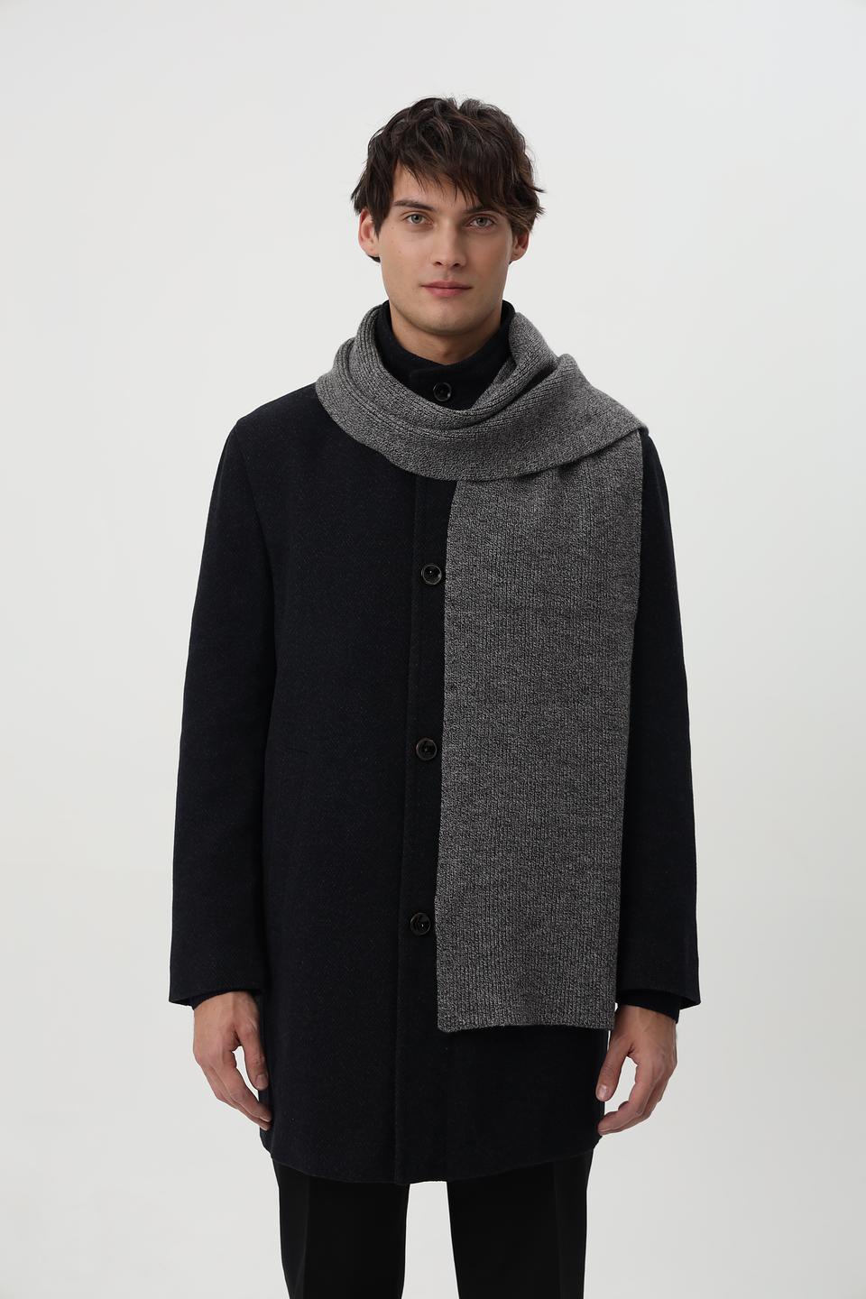 Шарф Bugatti в клетку серый