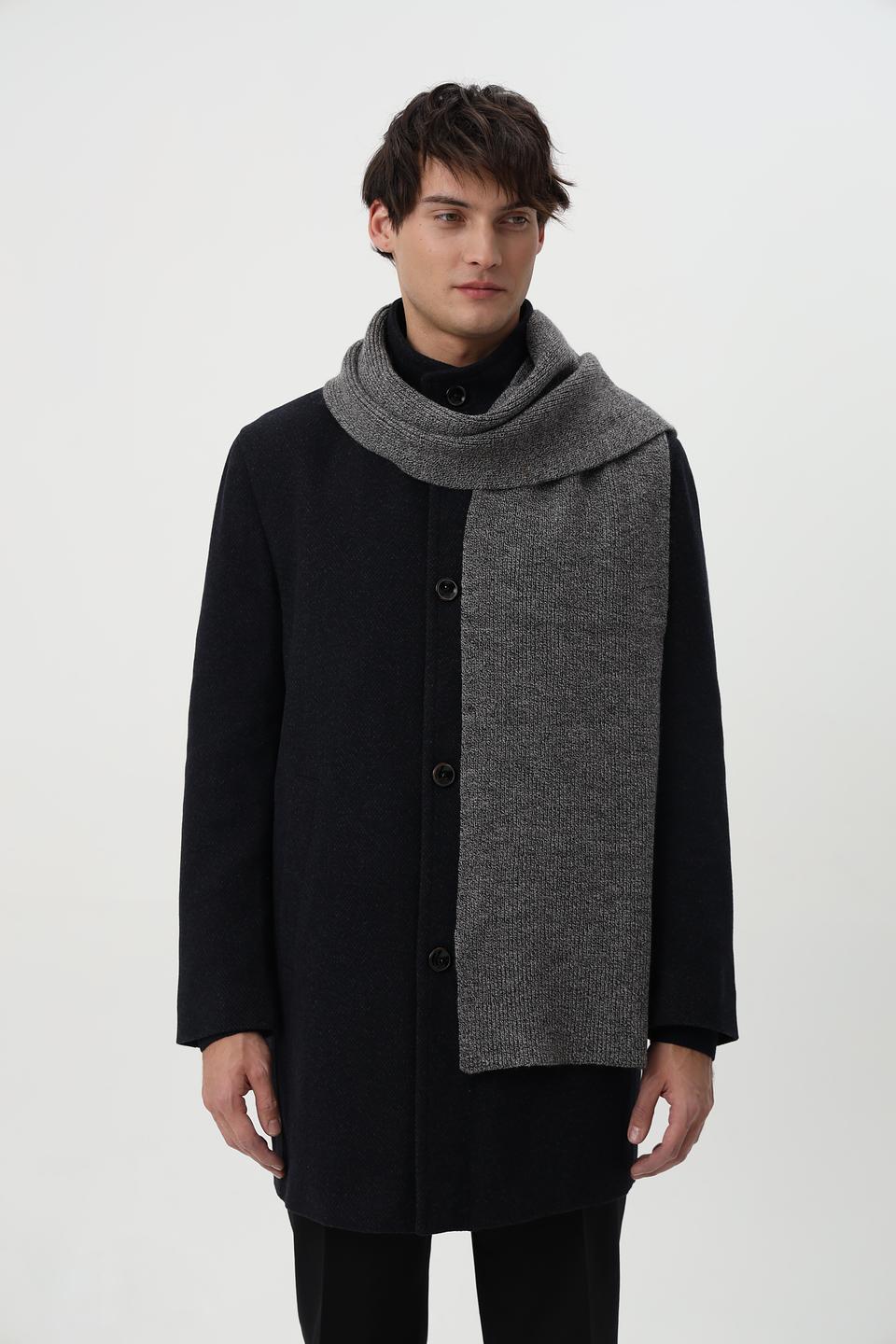 Шарф Bugatti в клетку серый