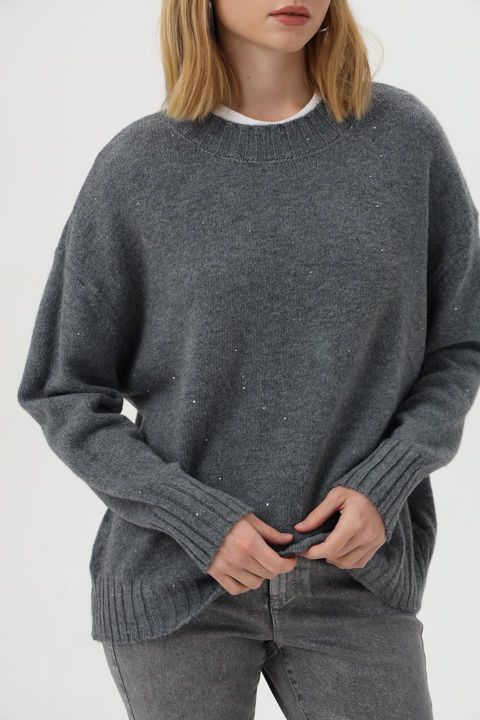 Пуловер Croche с пайетками