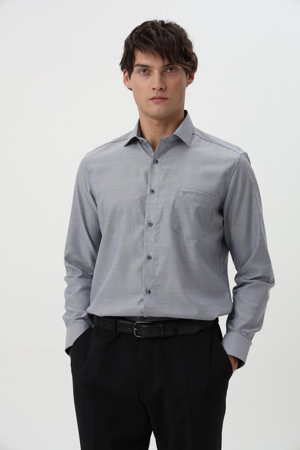 Рубашка Casa Moda серая с длинным рукавом