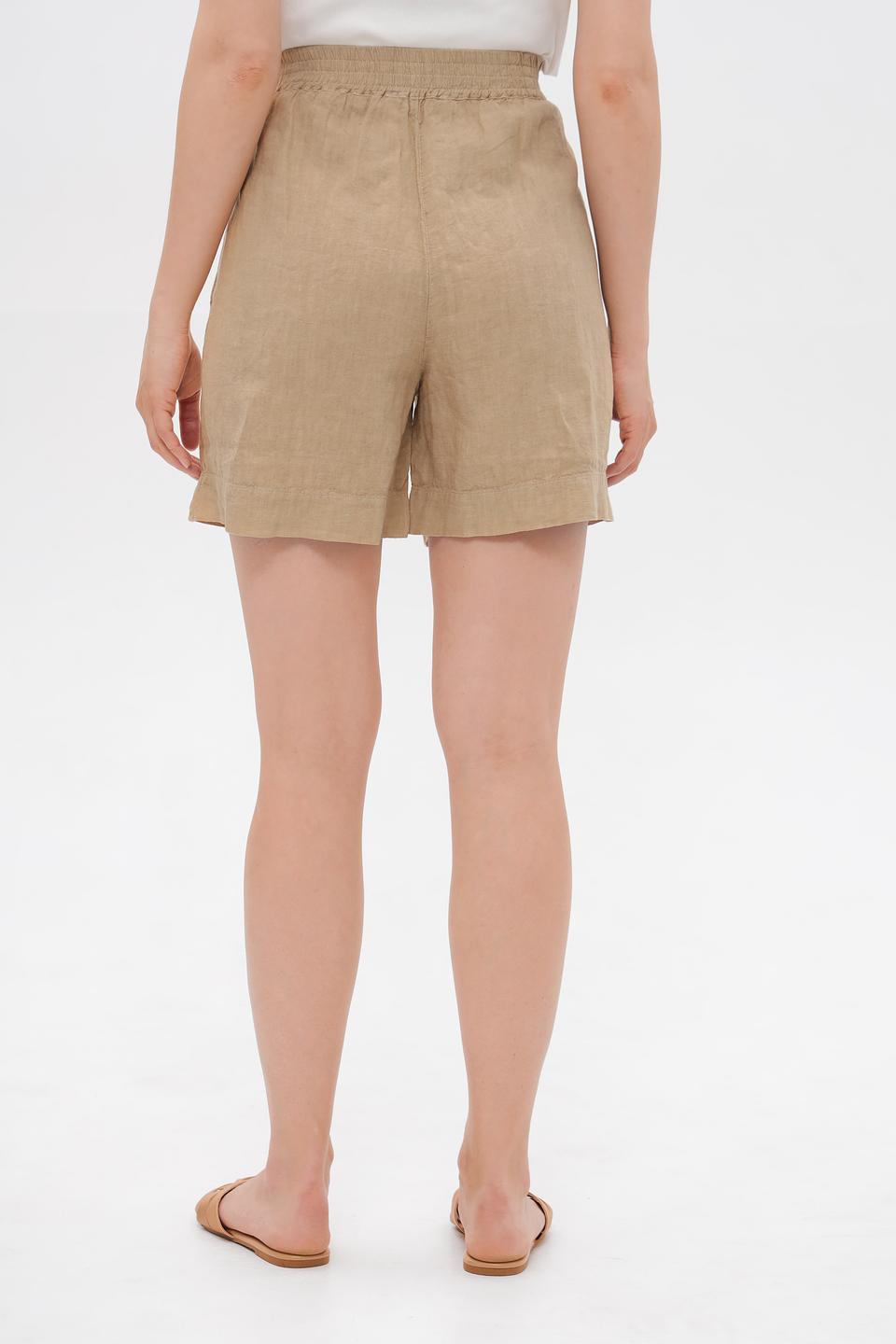 Шорты Oui льняные бежевые