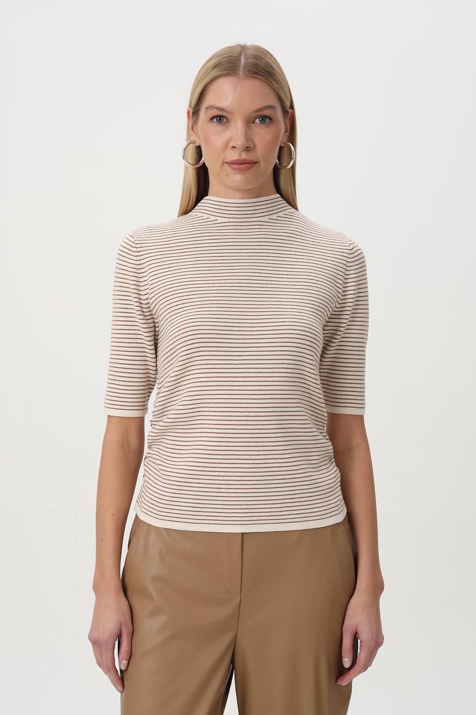 Пуловер Oui в полоску