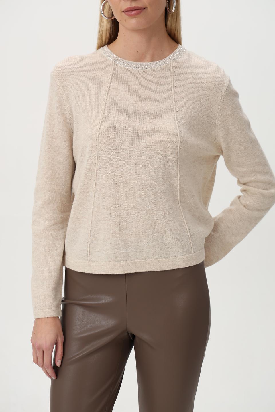 Пуловер Oui с отделкой