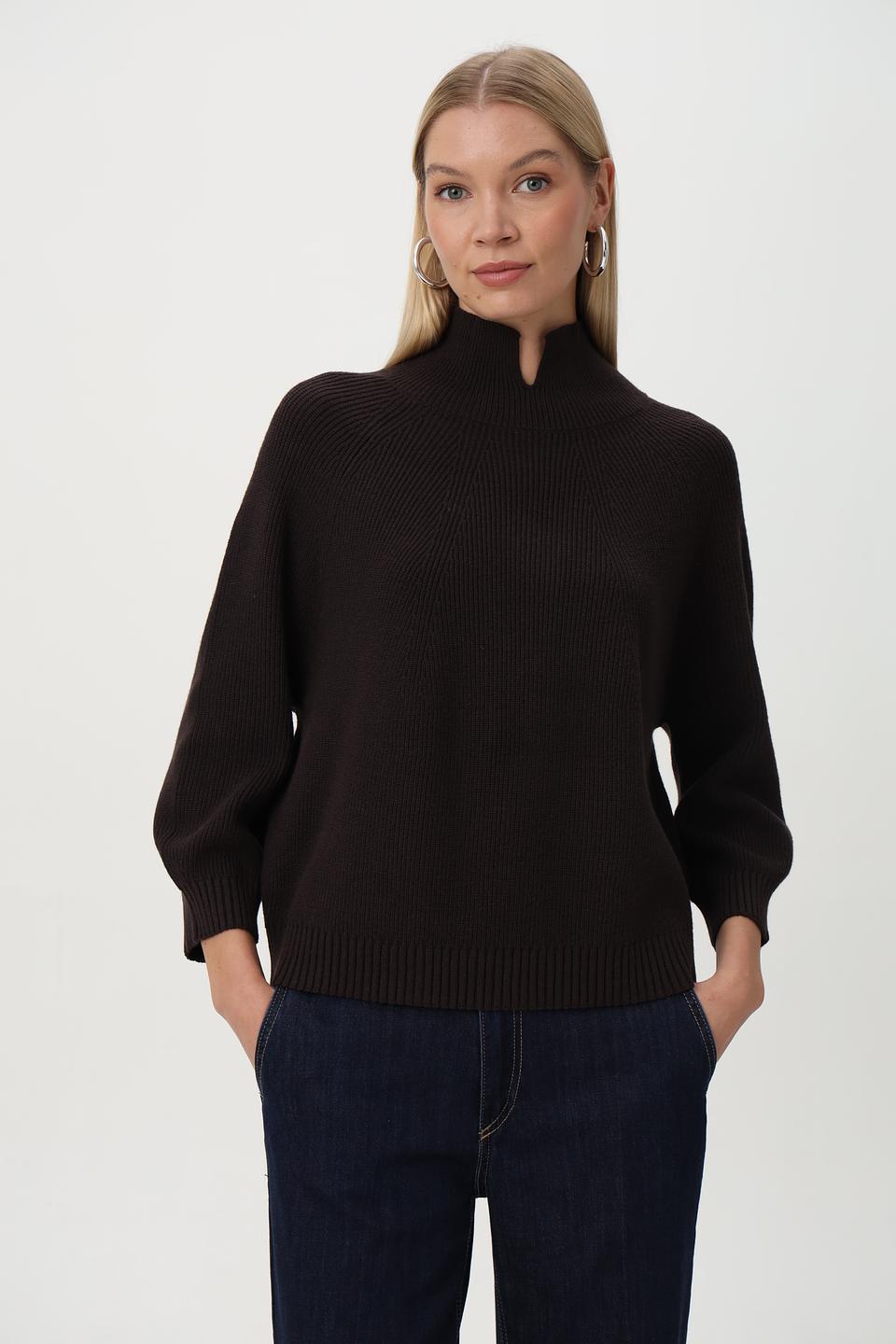 Пуловер Oui с воротником-стойкой