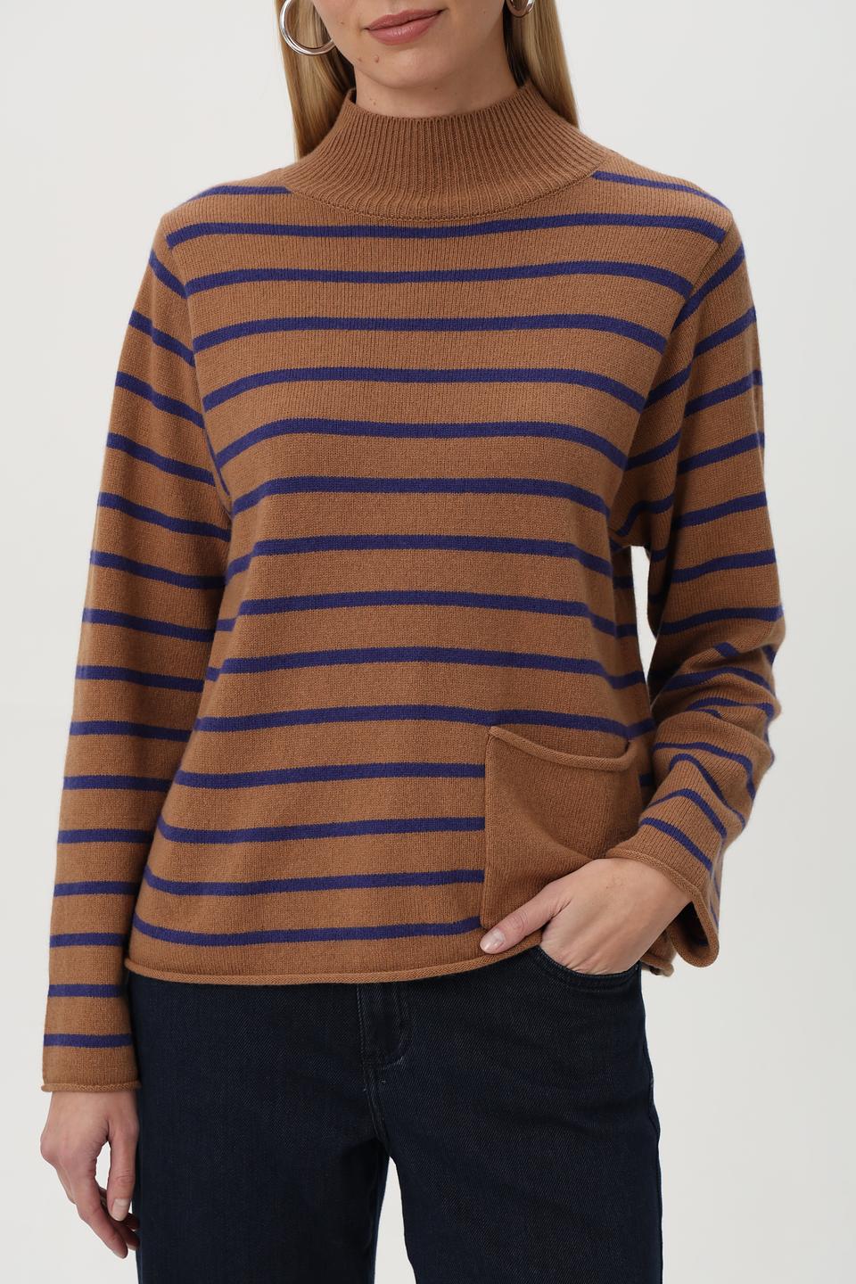 Пуловер Oui в полоску