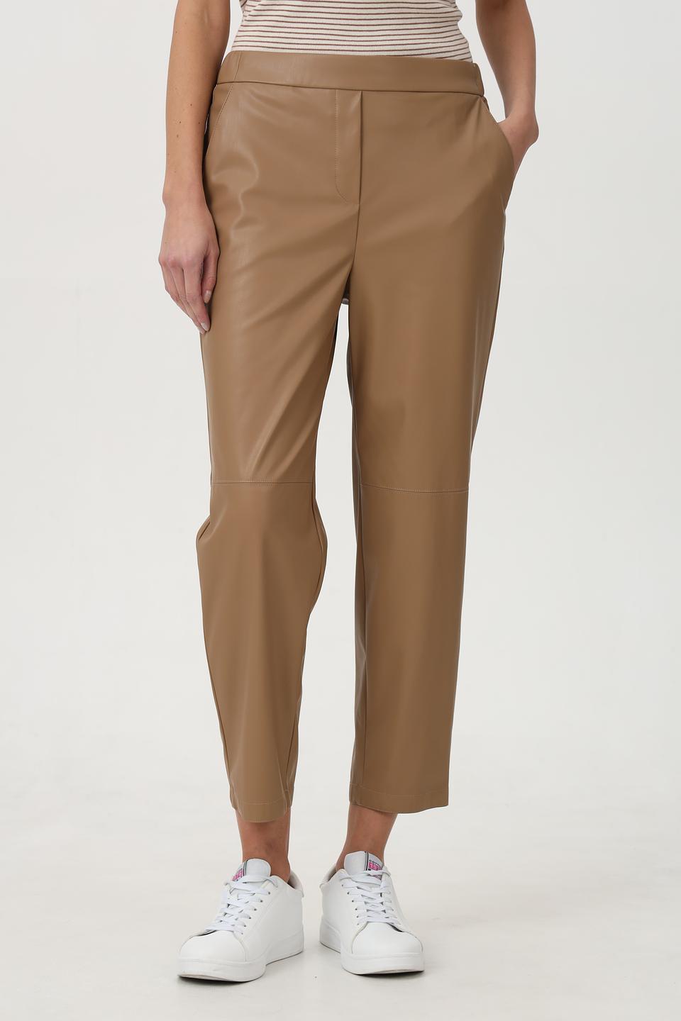 Брюки кожаные Marc Cain бежевые