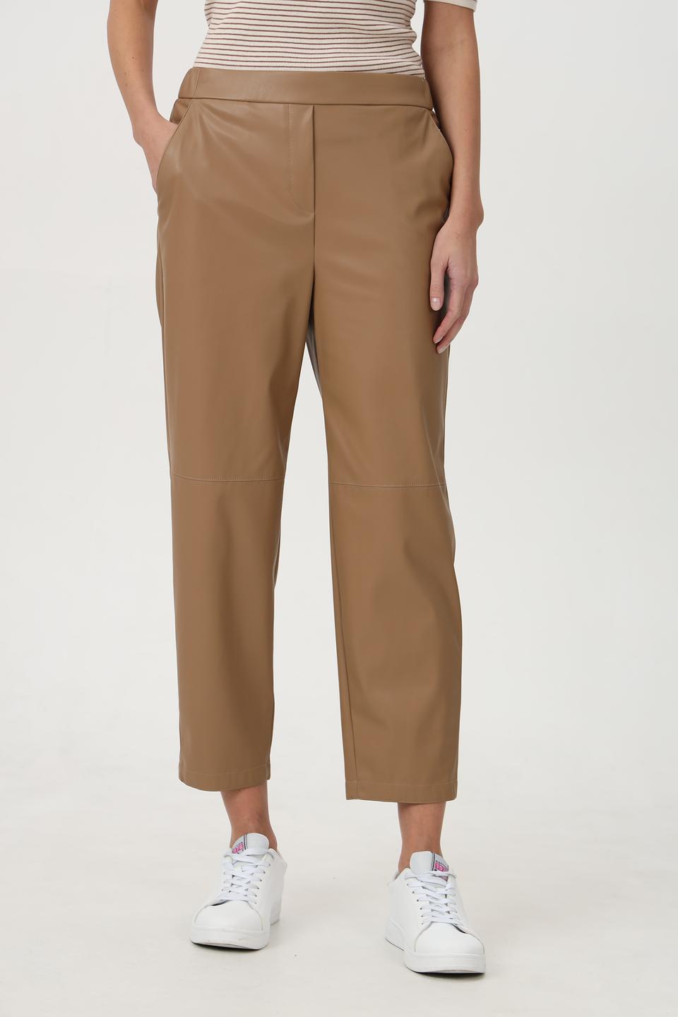 Брюки кожаные Marc Cain бежевые