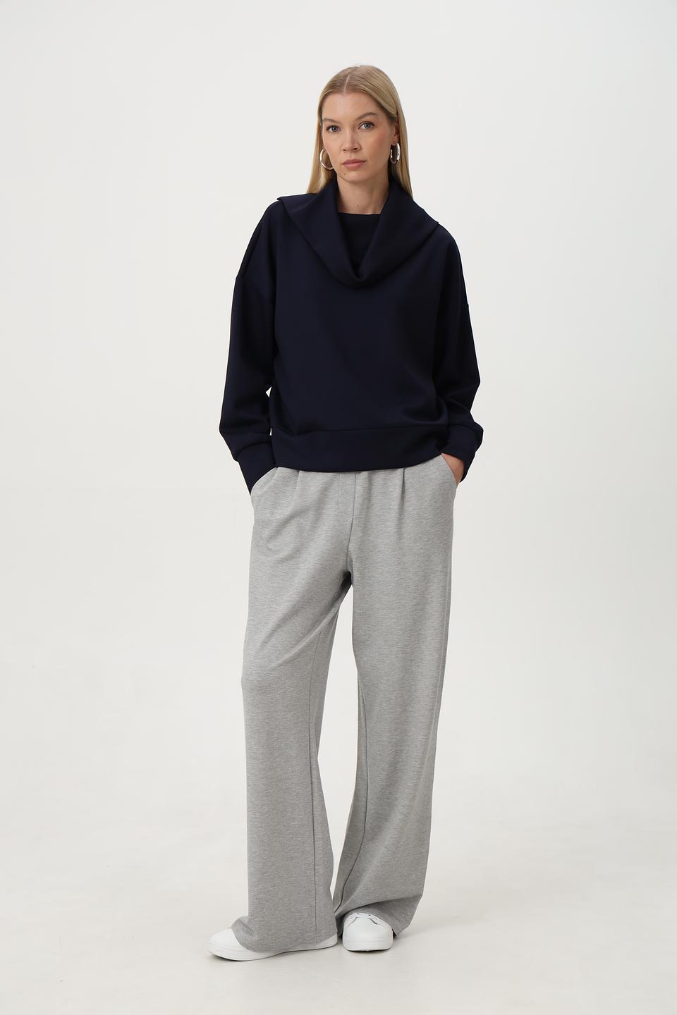 Брюки клёш Broadway серые