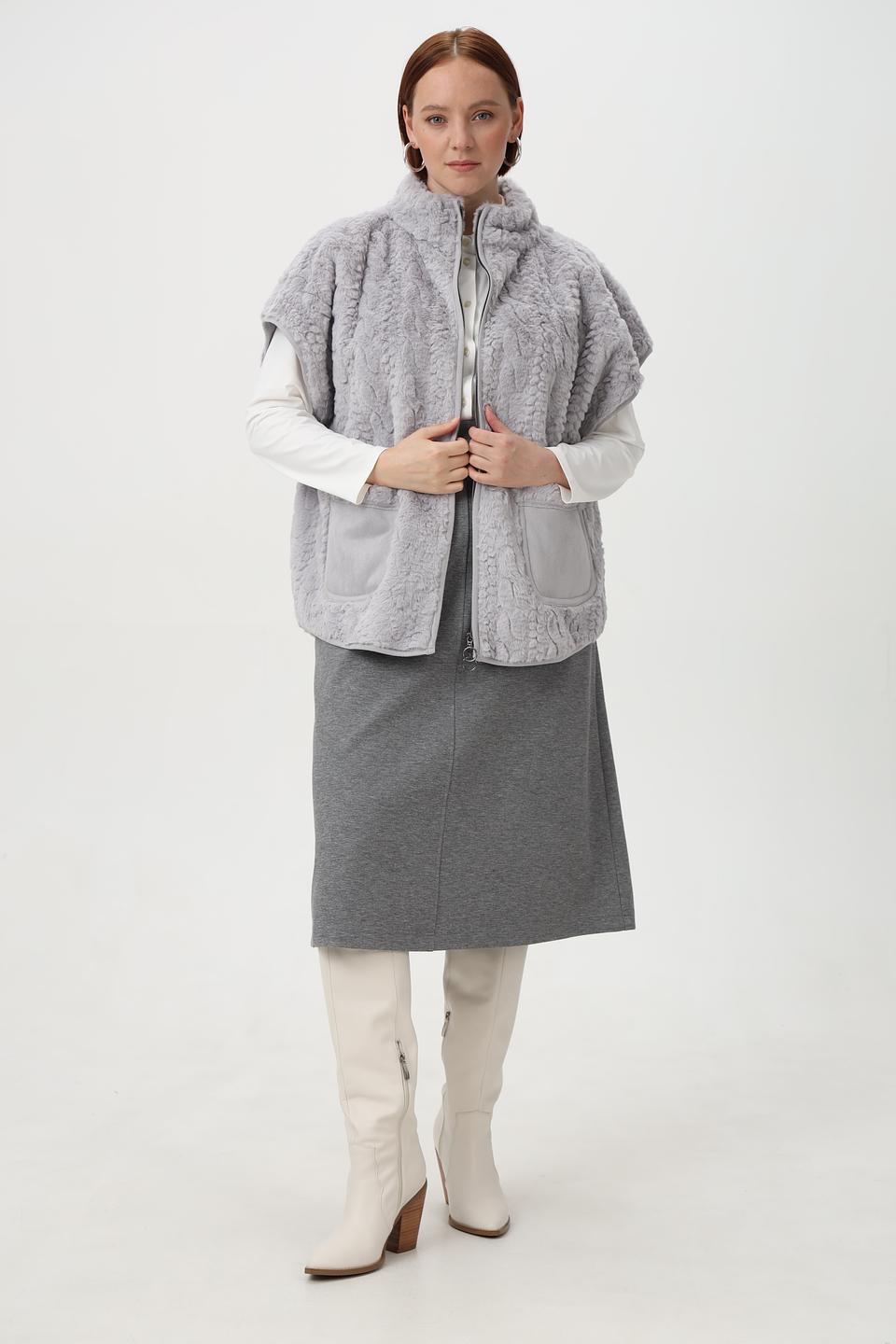Жилет Bianca из искусственного меха серый