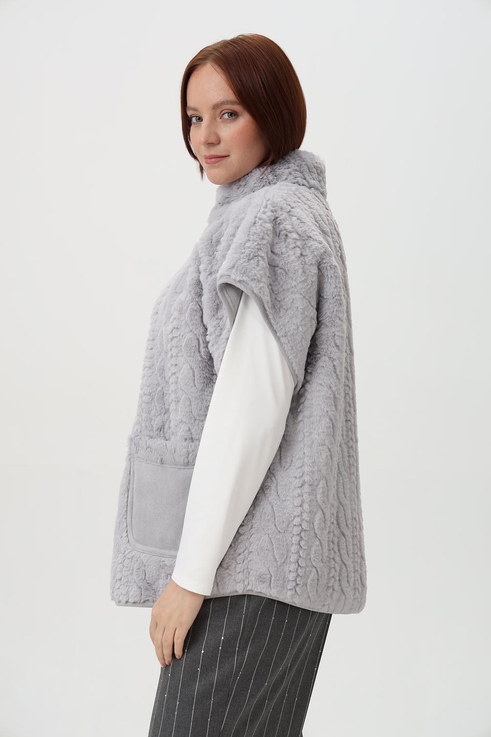 Жилет Bianca из искусственного меха серый