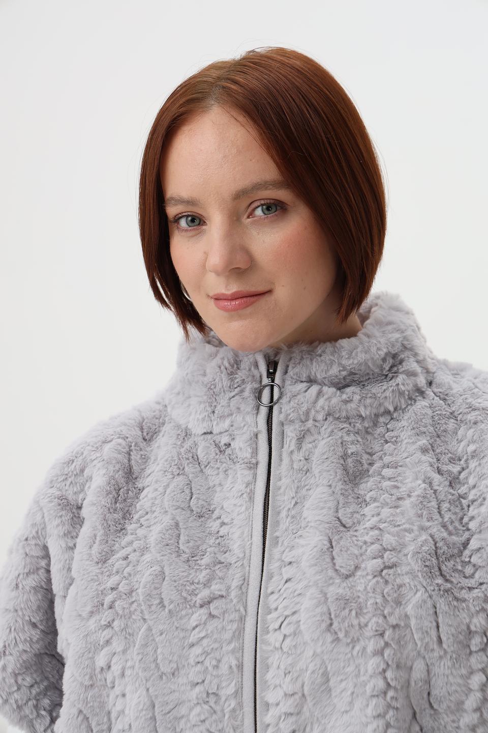 Жилет Bianca из искусственного меха серый