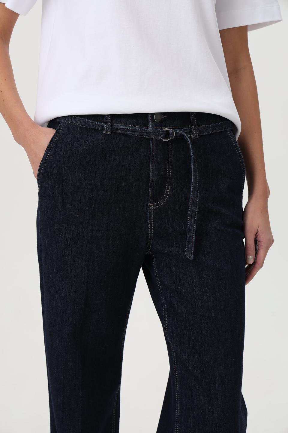 Джинсы Anna Montana с поясом темно-синие